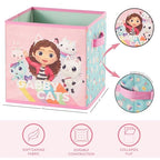 Gabby’s Dollhouse Set of 2 Collapsible Storage Cubes with Carry Handles, Kids Room & Playroom Organizer Bins, 10” x 10” - color: Gabbys Dollhouse