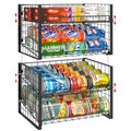 JKsmart 2-Tier Stackable Can Rack Organizer for Pantry, Adjustable Can Dispenser Holds Up to 60 Cans, Can Storage Holder for Various Ounces of Canned Food Soda Drinks, Black, 2 Pack - size: 2 Tier - 2Pack