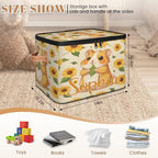 Custom Storage Basket with Name, Personalized Storage Bins with Zipper Lid, Foldable Fabric Storage Box Large capacity with Handle Sunflower Hamster - color: Option 23