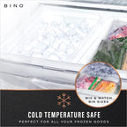 BINO | Plastic Storage Bins, Square - 3 Pack | THE LUCID COLLECTION | Multi-Use Bins | Built-In Handles | BPA-Free | Clear Containers | Fridge Organizer | Pantry & Home Organization - size: 3PK - SQUARE