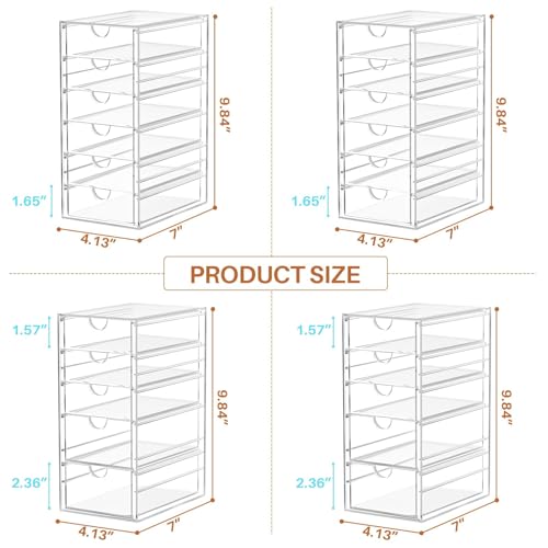 ARSTPEOE 22 Drawers, Acrylic Desk Makeup Organizer, Plastic Drawers Organizer, Stackable Storage Solution for Makeup, Dresser, Office, Bathroom Clear Plastic Craft and Bead Storage Cabinet - size: 22 Drawers