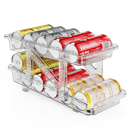 Soda Can Dispenser for Refrigerator Can Holders for Fridge,Adjustable Width Soda Can Organizer for Refrigerator,Drink Organizer for Fridge Suitable for Storage Cabinet and Pantry Clear (1 Pack) - size: 1 pack