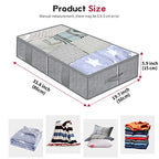 Onlyeasy Breathable Under Bed Storage Bags with 4 Reinforced Handles and Sturdy Side Wall, 2 Pack Eco-friendly Underbed Clothing Blankets Organizer with 2 Strong Zippers, Herringbone Grey, MXRUBBSS2P - color: Upgraded Firm Side Wall - Herringbone Grey
