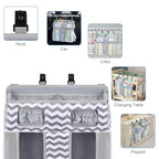Accmor Changing Table Diaper Organizer, Hanging Diaper Caddy Organizer Stacker for Cribs Changing Table Playard Wall Baby Essentials Storage, Stripe - style: Double Enlarged-Stripe