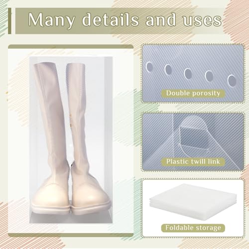 Sintuff 20 Pcs Clear Shoe Boxes Plastic Stackable Clear Shoe Storage Boxes for Women Men Ankle Boots High Heels Rooms Closet(13.8 x 9.8 x 7.1 Inches) - size: 13.8 x 9.8 x 7.1 Inches