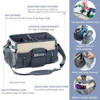 Large Cleaning Supplies Organizer-Cleaning Caddy Organizer With Handles & Shoulder Strap-Cleaning Bags for Cleaning Suppliers-Housekeepers Wearable Cleaning Tote Upgraded - color: Beige