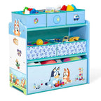 Delta Children - Bluey Design & Store 6 Bin Toy Storage Organizer - Greenguard Gold Certified, Blue - color: Bluey