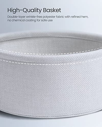 VASAGLE LILEA Collection - Small Round Side End Table, Modern Nightstand with Fabric Basket, Pale Blue and Ice Blue ULET223Q62 - color: Pale Blue + Ice Blue, size: Round + 1 pack