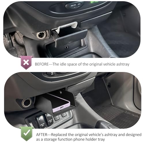 JDMCAR Center Console Organizer for 2000-2006 Toyota Tundra / 2001-2007 Sequoia, OEM 74102-0C010-E0 Replacement, ABS Storage Tray with Non-Slip Silicone Mat, Phone & Small Items Holder