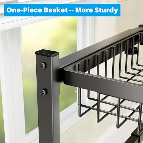 SNSLXH 4 Baskets 2-Tier Over The Sink Dish Drying Rack, 26.57"-35", Large Sink Rack for Kitchen, Extensible and Adjustable, Saving Kitchen Space - size: 2 tiers 4 baskets
