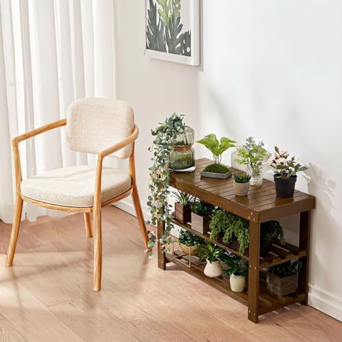 Pipishell Bamboo Shoe Rack Bench, 3 Tier Sturdy Shoe Bench, Storage Shoe Organizer, Holds up to 300lbs for Entryway Bedroom Living Room Balcony, Yellow Brown - color: Yellow Brown