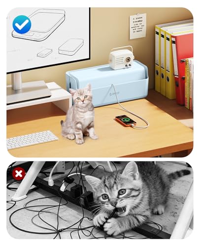 ORICO Cable Management Box, Cord Hider Box to Conceal Power Strips on Desk or Floor, Keeping Cords Tidy and Protected from Damage, Stylish Cable Organizers for Home, Office, School - PB03