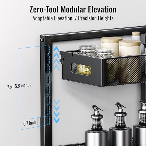 TISTAYA 2 Pack Under Sink Organizer and Storage, Metal Under Kitchen Sink Organizer, Slide Out Bathroom Organizers and Storage, Undersink Organizers for Kitchen Bathroom Cabinet - color: Black, size: XL-2PC