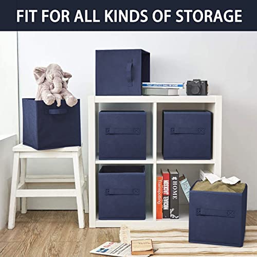 EBIGIC Small Storage Bins,Collapsible Fabric Storage Organizer 9.0"x7.5"x7.5" 3 Pack,Mini Storage Box,fit for closet, living room, bookshelf, Kids clothes and toys storage and organization Blue - color: Blue 3Pack, size: 9”x 7.5”x 7.5”