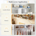 Giantex Closet Shelf with Hanging Rod, 4 ft Wall Mounted Wire Shelving Kit with Storage Shelf & Clothes Rod, Ventilated Metal Wall Shelf Organizer for Laundry Room, Closet, Bedroom, White - size: 4 ft