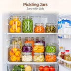ComSaf Set of 6 Square Glass Jars with Airtight Wire Clamp Lids (17 Oz), Wide Mouth Pantry Canisters for Overnight Oats, Jam, Pickling, Spice Storage, Gifts - size: 17oz*6