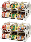 FIFO Can Tracker 2-Pack - 2-Tier Rotating Food Can Organizer for Pantry, Expandable Soda Can Storage for Kitchen, Holds 30 Cans of Food or Soda - size: 2 Pack, style: 30 can
