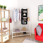 MAX Houser 5-Shelf Hanging Closet Organizer,Space Saver, Cloth Hanging Shelves with 4 Side Pockets,Foldable, Black - color: Black