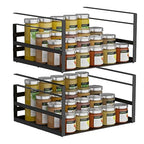 2 Pack Under Shelf Basket, Black Undershelf Storage Basket, Heavy Duty Slide-in Hanging Storage Basket, Metal Under Cabinet Organizer for Kitchen, Pantry, Desk, Bookshelf, Cabinet - size: 2 Pack Standard Black