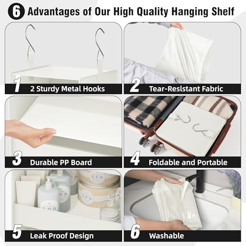 GRANNY SAYS 4-Shelf Hanging Organizer, Closet Hanging Shelves, Closet Hanging Storage Organizers, Organization for Bedroom, Living Room, Baby Nursery, Camper Accessories, Beige, 1-Pack - color: 4-shelf Beige, size: 1-Pack