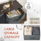 WLIVE Dresser for Bedroom with 6 Drawers, Closet Dresser with Fabric Bins, Chest of Drawers for Closet, Living Room, Hallway, Dark Grey - color: A-dark Grey