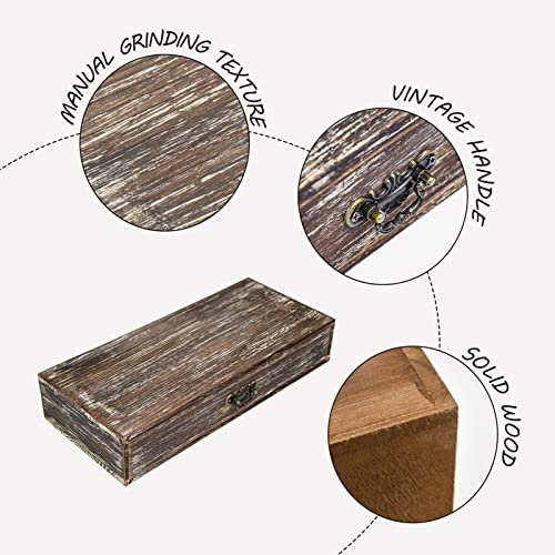 Office Desk Organizer with Drawers Dark Brown Vintage Wood Desktop Storage Box Workspace School Supplies Farmhouse Kitchen Countertop Organizer Makeup Storage Box for Home Toiletries Supplies Vanity - color: Dark Brown Style A Rectangle