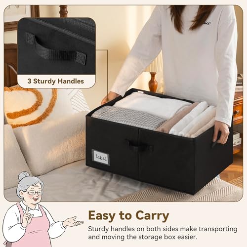 GRANNY SAYS Extra Large Storage Bins with Double-Open Lid, Closet Storage Boxes with Label, 63L Stackable Storage Organizer, Shelves Basket, Black, 2-Pack - color: Black, size: Extra Large - 2 Pack
