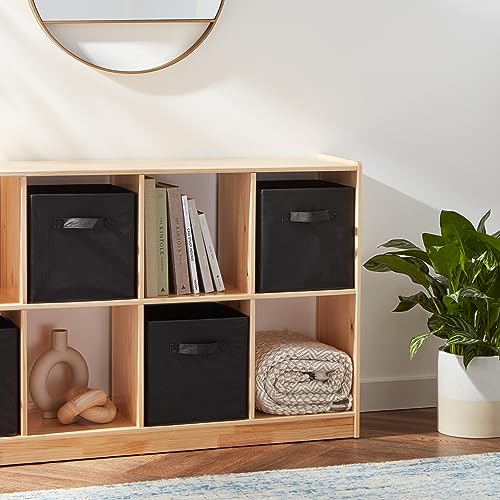 Amazon Basics Collapsible Fabric Storage Cube Bins Organizer with Handles, Organization Containers, Multifunctional, 13" x 13" x 13", Black, 6-Pack - color: Black, size: 13"x13"x13"