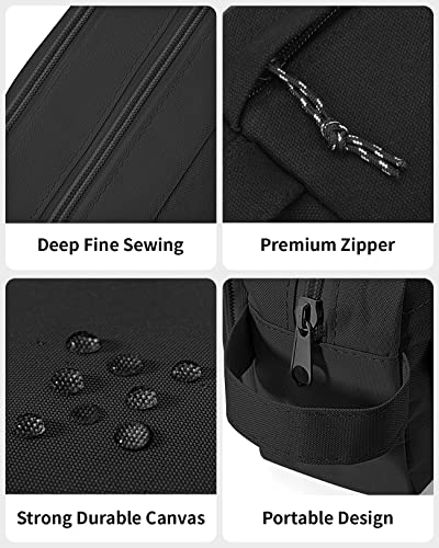 Sooez Big Capacity Pencil Pen Case, Upgraded Canvas Pencil Pouch Pencil Bag Organizer, Large Storage with Separate Compartments Easy Grip Handle, Aesthetic Supply for School Teens Adults - color: Canvas Navy Blue
