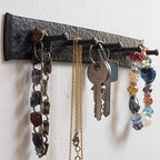 Rustic Wall Hooks for Hanging Accessories, Towel, Leash, Jewelry Hanger - Farmhouse-Style Homes - Vintage Iron Keys and Towels Rack - 10 x 1.2 x 1.2 Inch