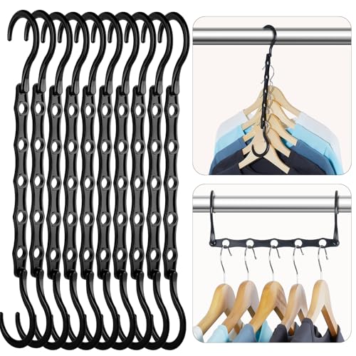 HOUSE DAY Space Saving Hangers Black, 16 Pack, Smart Closet Organizer Space Saver, Sturdy Plastic Clothes Hangers for All Types of Clothes, Closet Organizers and Storage, College Dorm Room Essentials - color: Black, size: 16 Pack