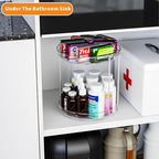 2 Pack 2 Tier Lazy Susan Spice Rack for Cabinet,Countertop and Pantry,9.5"W Small Rotating Turntable Organizer for Condiment,Pill Bottle,Vitamin,Medicine Cabinet Organizers and Kitchen Spice Organizer - size: 9.5"W-2Tier-2 Pack
