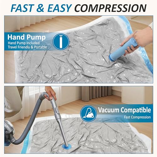 Cozy Essential Vacuum Storage Bags, 80% Compression Vacuum Seal Space Saver Plastic Packaging Bags for Clothes, Blankets, Pillow, Bedding, Comforters, Sealer Clothing Storage,20 Combo - size: Combo