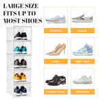Shoe Storage Boxes, Stack Without Toppling Modular storage boxes combine freely for use in closets, under beds, hallways, and entryways. Space-saving. (Transparent, 12 Pack) - color: Transparent, 12 Pack