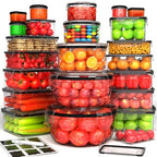 44 Pcs Food Storage Containers with Lids Airtight- (22 Stackable Boxes-22 Lids) Plastic Meal Prep Container for Pantry Kitchen Organization, Microwave, Dishwasher, Freezer Safe -100% Leak Proof - color: 44Pcs