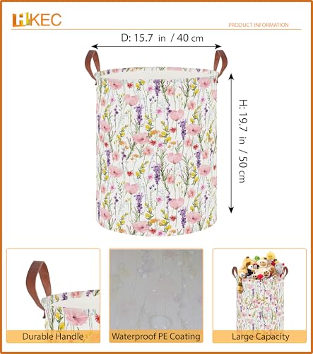 19.7" Laundry Basket,Dirty Clothes Hamper,Waterproof Storage Bin,Room Decor,Gift Baskets,Nursery Hamper(Flowering Shrubs) - color: Flowering Shrubs