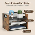 Desk Organizer - 3 Tier Wood & Metal Mesh Desktop Organizer for Office, Home, School, Workspace, Office Desk Organzier for Papers, Mail, Notebooks, Stationery - size: 3 Tier