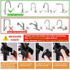Sink Organizer Rack for Kitchen and Bathroom,Stainless Steel Detachable Hanging Faucet Drain Rack with Drip Tray Faucet Sponge Holder for Bathroom (Black, L&R as One) - size: L&R as One