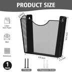 Wall Mount File Holder Mesh Metal Vertical Magazine Holder Letter Size Wall File Organizer Magazine Rack Wall Folder Storage Mail Organizer Hanging Basket Hanging File Organizer for Office (1 Pack) - size: 1 pack