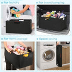 Large Laundry Basket with handle 2 Pack, Laundry Room Organization, 64L Freestanding Laundry Hamper for Family, Waterproof Foldable Basket and Collapsible Tall Clothes Hamper to Easy Installation