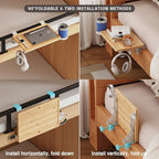 Magheo Bedside Shelf Wood, Foldable Clip-On Bed Shelf for Top Bunk Space Saving Bed Side Table Tray for College Dorm Essentials,Loft Nightstand Organizer Tray with Removable Cup Holder, Hooks - size: Foldable+cup holder/hooks