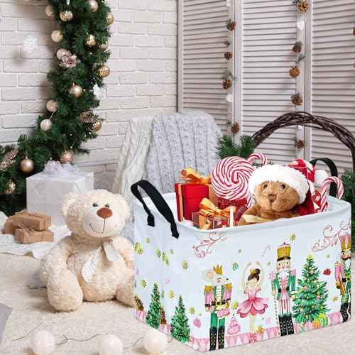 Christmas Basket Box Hamper Storage Basket Collapsible Organizer Bin Gift Shelf Baskets for Home and Kitchen Storage - color: Nutcracker
