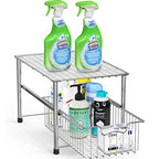 Simple Houseware Chrome Metal Stackable Storage Rack, 16.75 in L x 10.8 in W x 10.25 in H - color: Chrome