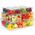 14 Pack Fridge Organizer, Stackable Refrigerator Organizer Bins with Lids PBA-Free, Clear Fridge Organizers and Storage for Kitchen, Countertops, Cabinets, Fridge, Drinks, Fruits, Vegetable, Cereals - size: 14-PACK