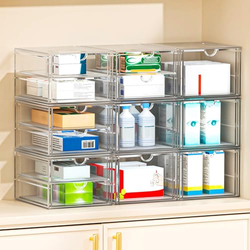 caktraie Desk Organizers And Accessories With 22 Drawers, 4 Pack Office Desktop Drawers, Plastic Makeup Organizer Containers Bins With Drawers Desk Organization, Bathroom Organizers Storage Case Box - size: 22 Drawers