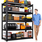 78" H Garage Shelving Heavy Duty Storage Shelves, 5-Tier Adjustable Metal Shelving Unit, Utility Garage Organizer Shelf for Basement, Pantry, Warehouse, Supermarket, 45.6" W x 19.7" D x 78" H - size: 5-Wire-19.7"Dx45.6"Wx78"H