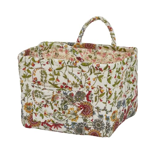 Quilted Laundry Basket with Handles, Aesthetic Collapsible Fabric Storage Basket for Clothes, Diapers & Toys - Multi-Purpose Boho Organizer Tote for Car, Home & Picnic (B) - color: B