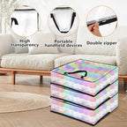 XL Yarn Storage Organizer 3 Bags, Oversized Yarn Organizer Moving Bag with Handle & Zipper, Closet/Under-Bed Storage Solutions for Knitting, Crochetfor, Sweater & Blanket Packing (26x26x8.7“, 3 Pcs)