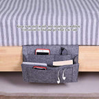 Gavigain Luxurious Grey Armrest Organizer, Caddy for Sofa, Couch, Chair Armrest, Remote Control, Cell Phone, Book, Magazine, Glasses, Snacks