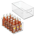 iDesign Stackable Fridge Bin - Kitchen Storage Bin for Pantry, Cabinets, or Fridge, Set of 2, Clear - style: Pack of 2